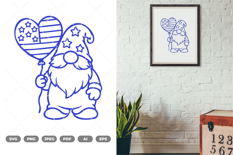 Fourth Of July Gnome SVG & Clipart
