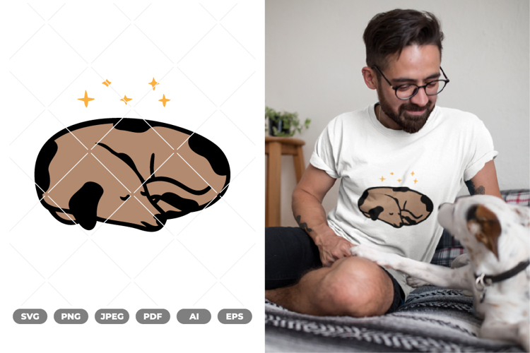 Sleeping Dog Colored SVG & Clipart