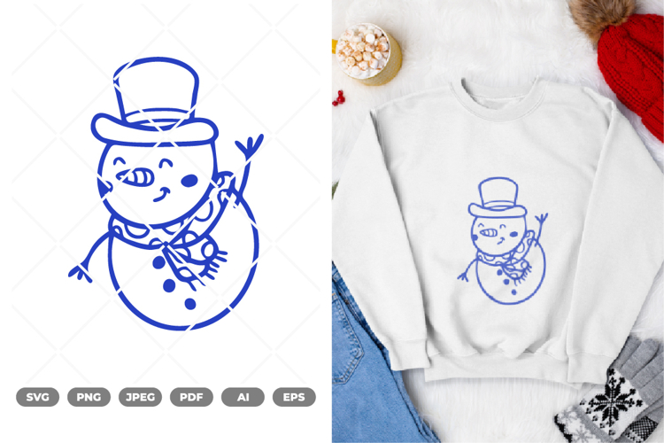 Happy Snowman SVG & Clipart