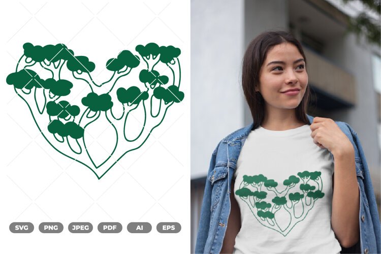 Tree Heart SVG & Clipart example image 1