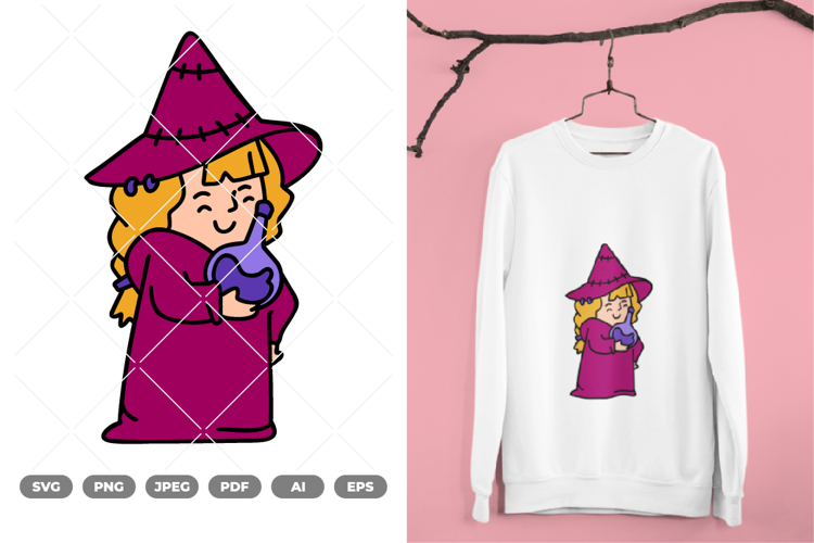 Cute Witch Colored SVG & Clipart