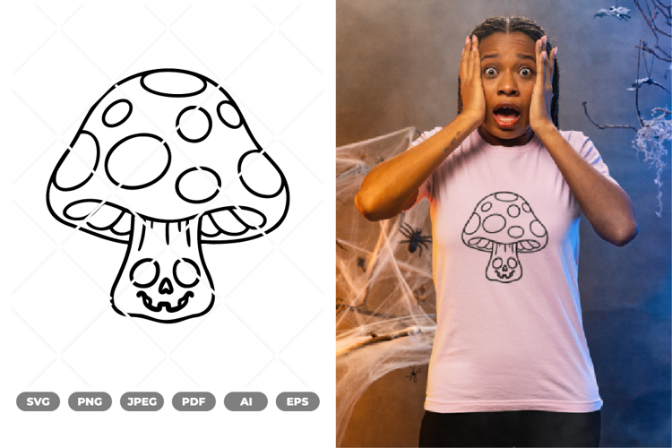 Skull Mushroom SVG   Clipart
