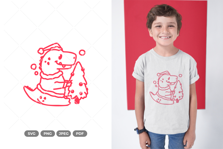 Christmas Dino SVG & Clipart
