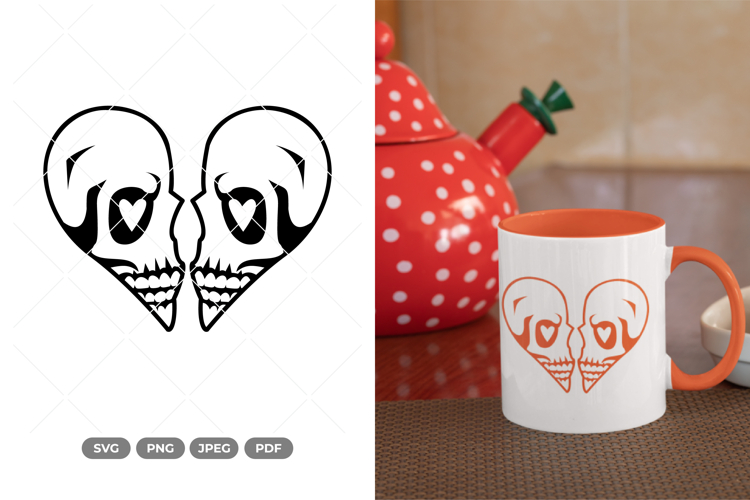 Skull Lovers SVG & Clipart - Skull Cut File