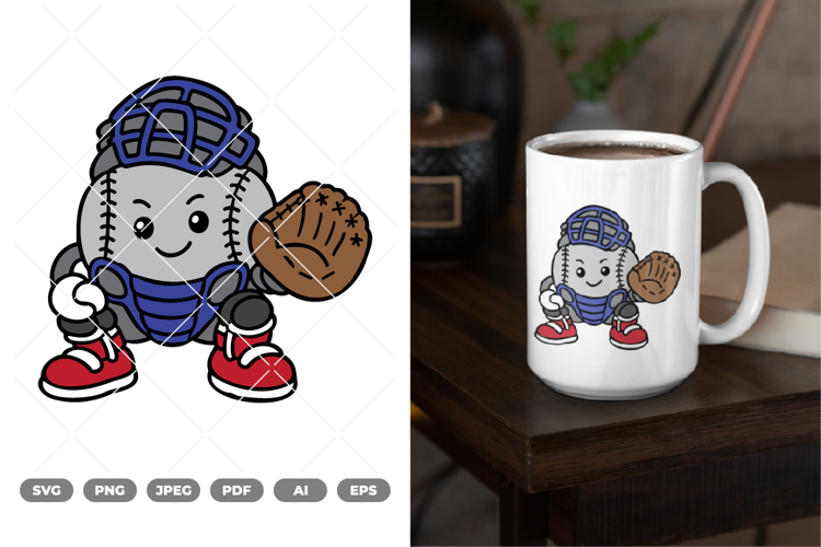 Baseball Mascot Colored SVG & Clipart