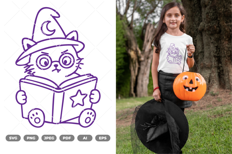 Witch Cat SVG & Clipart