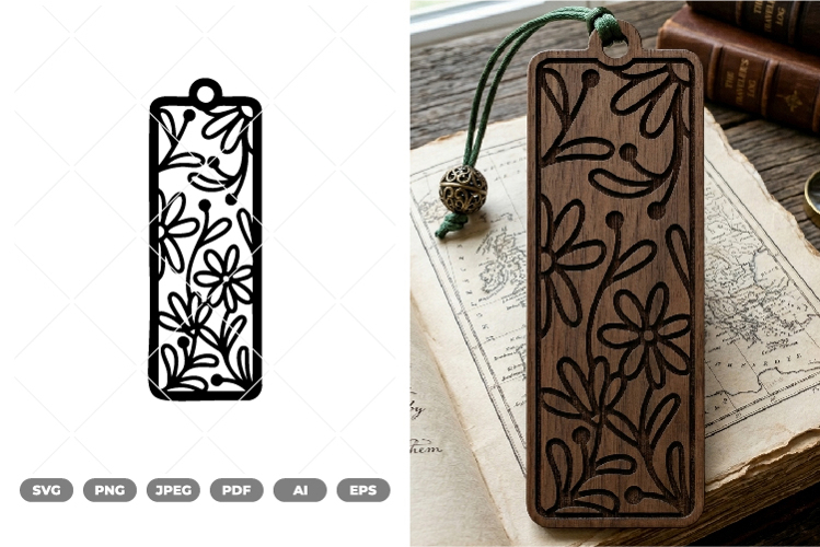Floral Bookmark SVG & Clipart