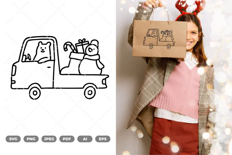 Christmas Car SVG & Clipart