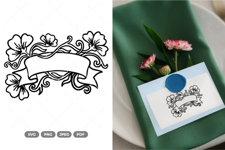 Floral Banner SVG & Clipart