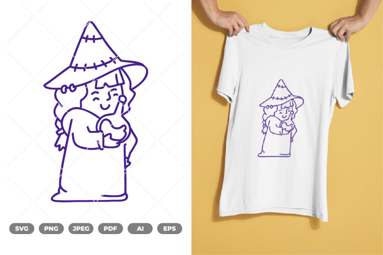 Cute Witch SVG & Clipart example image 1