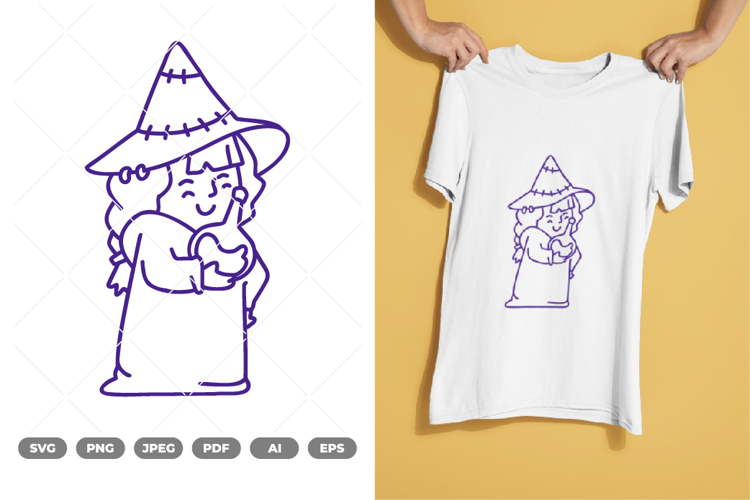 Cute Witch SVG & Clipart