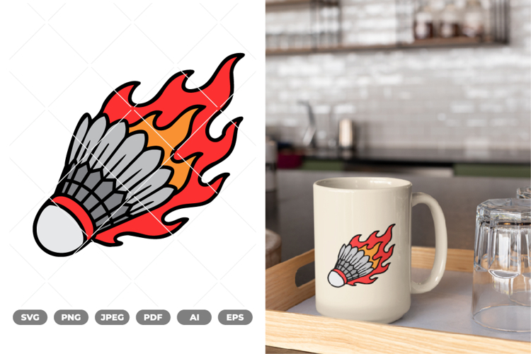 Shuttlecock Colored SVG & Clipart
