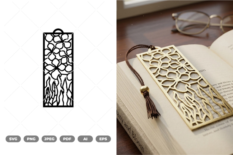 Floral Bookmark SVG & Clipart