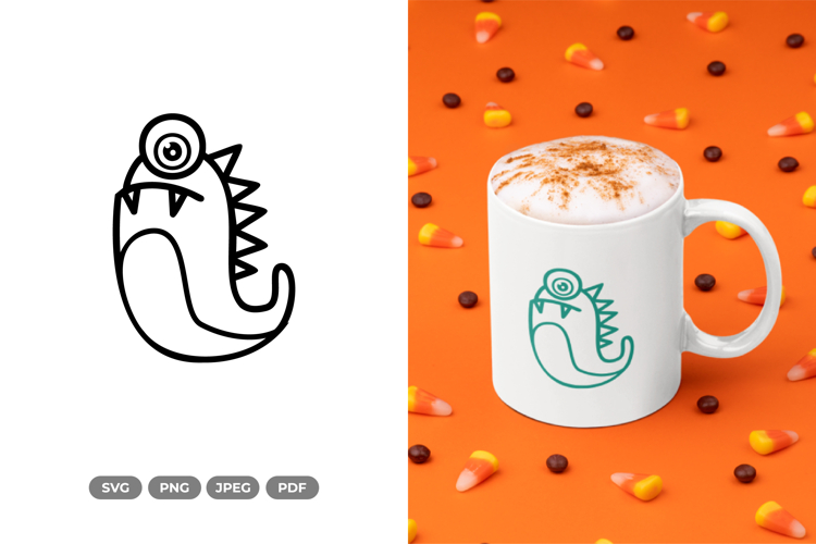 Kawaii Monster Doodle SVG & Clipart