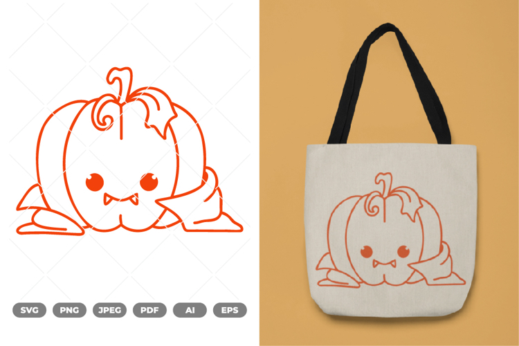 Cute Pumpkin SVG & Clipart example image 1