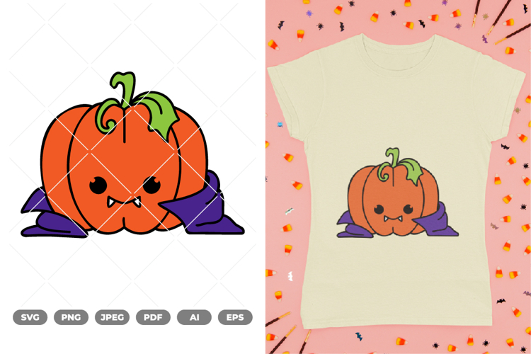 Cute Pumpkin Colored SVG & Clipart example image 1