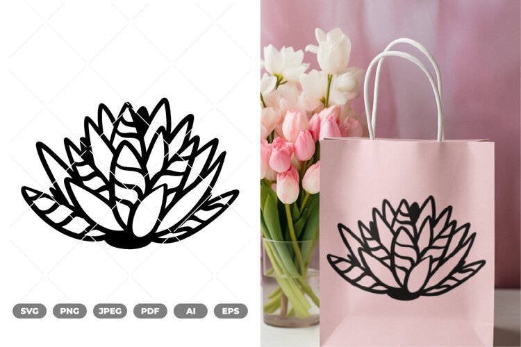 Lotus Wall Decor Cut File SVG & Clipart