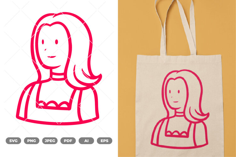 Girl Doodle SVG & Clipart example image 1