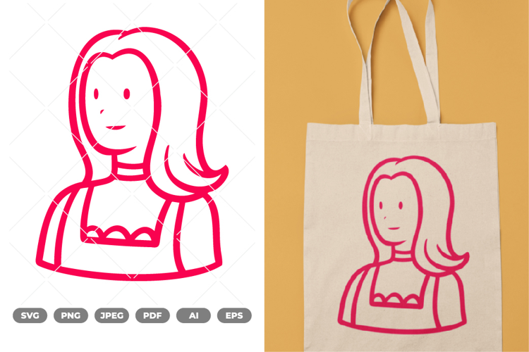 Girl Doodle SVG & Clipart