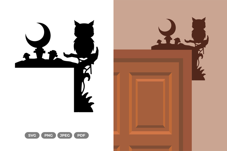 Halloween Door Corner SVG & Clipart