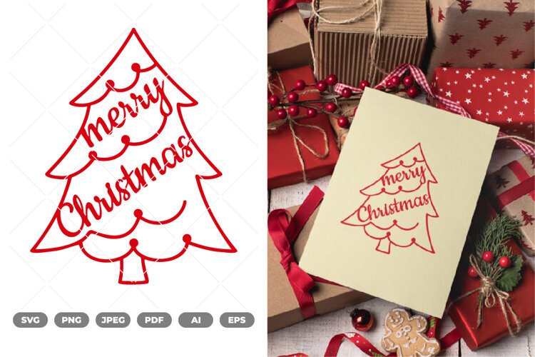 Laser Cut Merry Christmas Ornaments SVG & Clipart example image 1