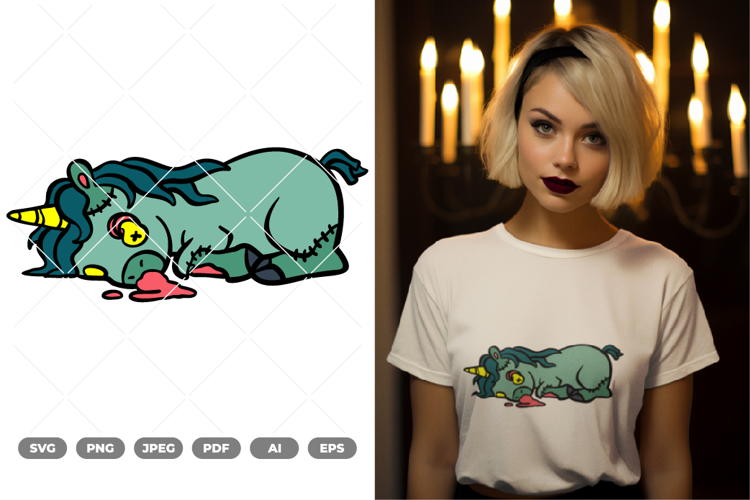 Zombie Unicorn Colored SVG & Clipart