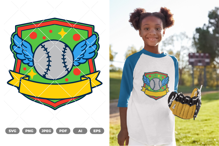 Baseball Emblem Colored SVG   Clipart