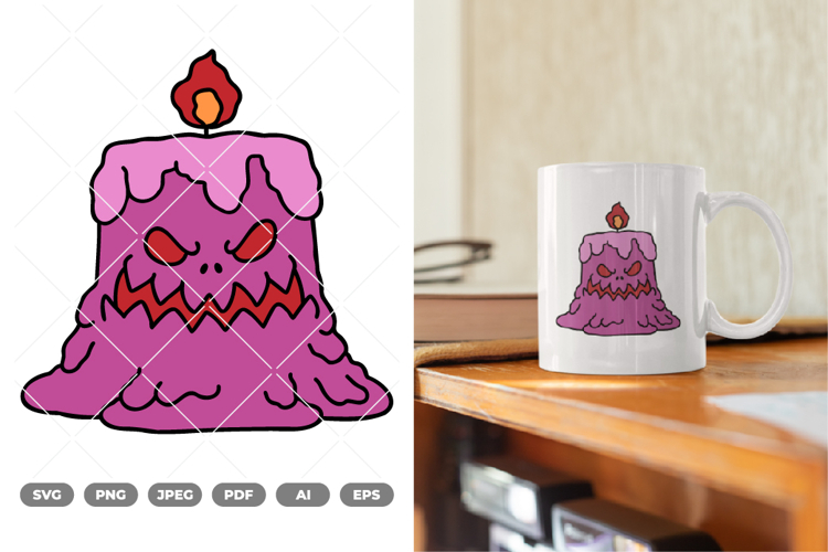 Candle Monster Colored SVG & Clipart