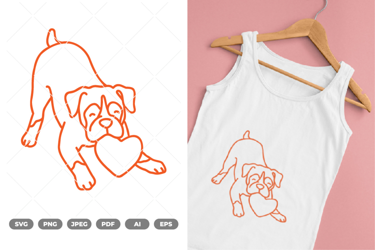 Dog and Heart SVg & Clipart