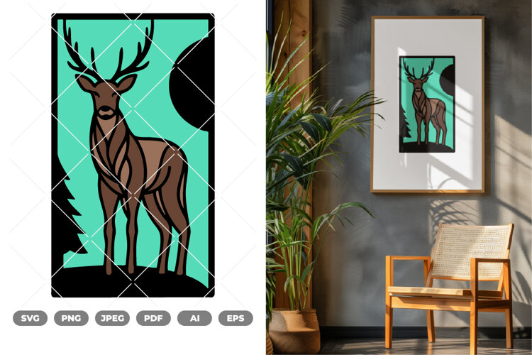 Deer Colored SVG & Clipart example image 1