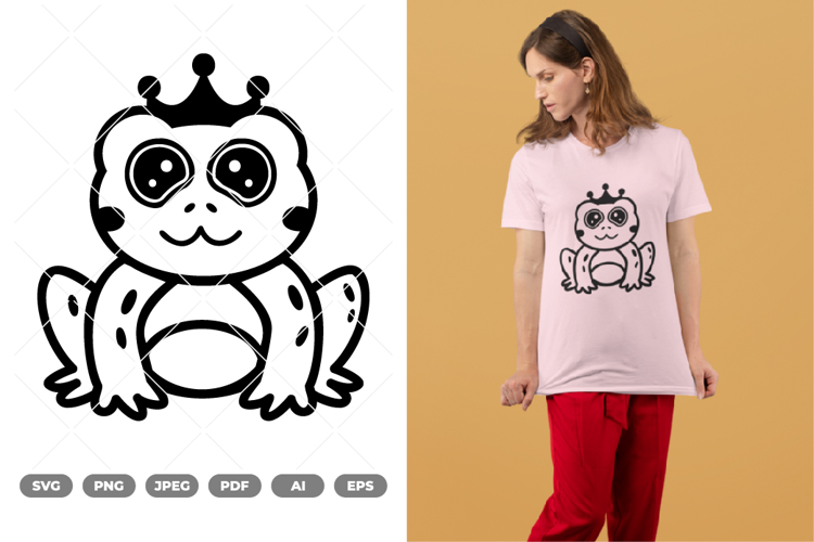 Kawaii King Frog SVG & Clipart