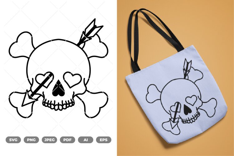 Skull and Arrow SVG & Clipart example image 1
