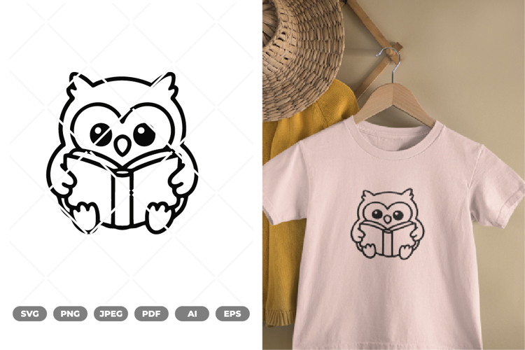 Owl and Book SVG & Clipart