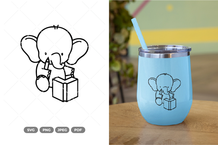 Tiny Elephant Doodle SVG & Clipart