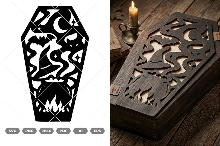 Halloween Coffin SVG & Clipart
