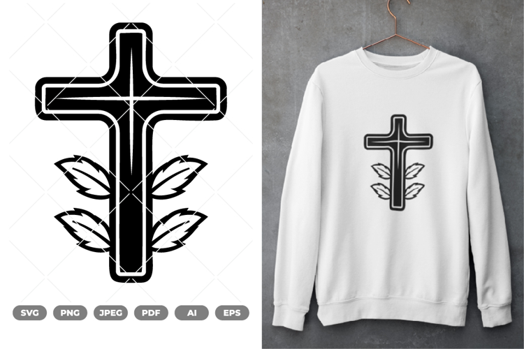 Floral Cross SVG & Clipart