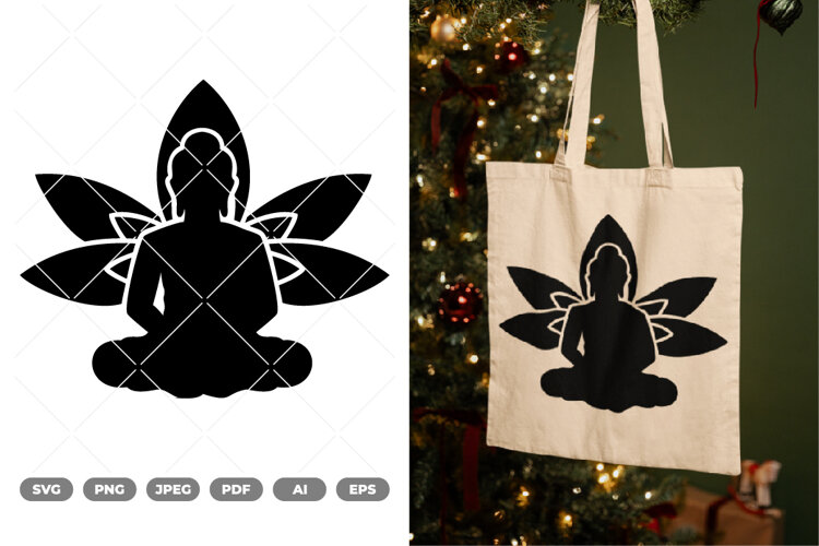 Buddha with Lotus SVG & Clipart example image 1