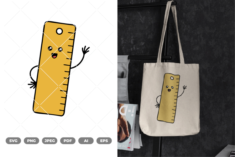 School Supply Cartoon Colored Ruler SVG & Clipart
