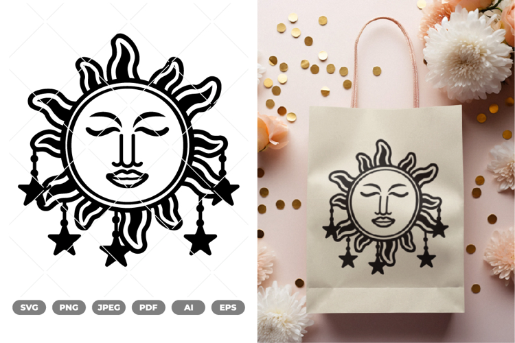 Boho Sun SVG & Clipart