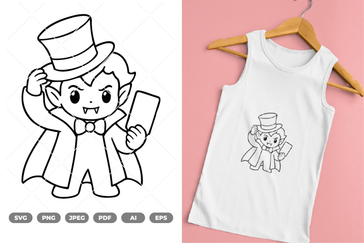 Chibi Vampire SVG & Clipart