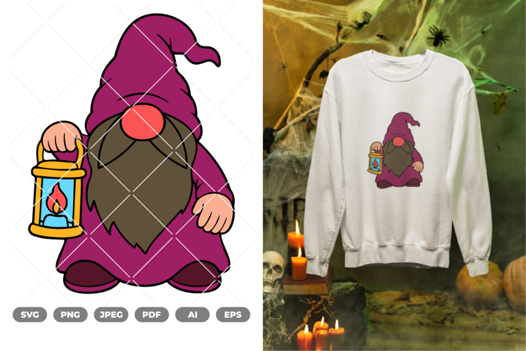 Halloween Gnome Colored SVG & Clipart