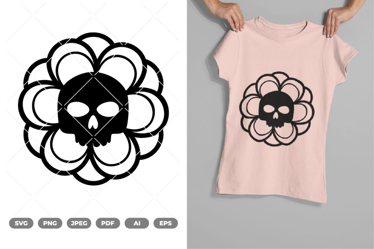 Floral Skull SVG & Clipart