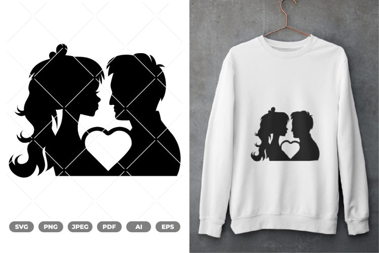 Wedding Couple Silhouette SVG & Clipart