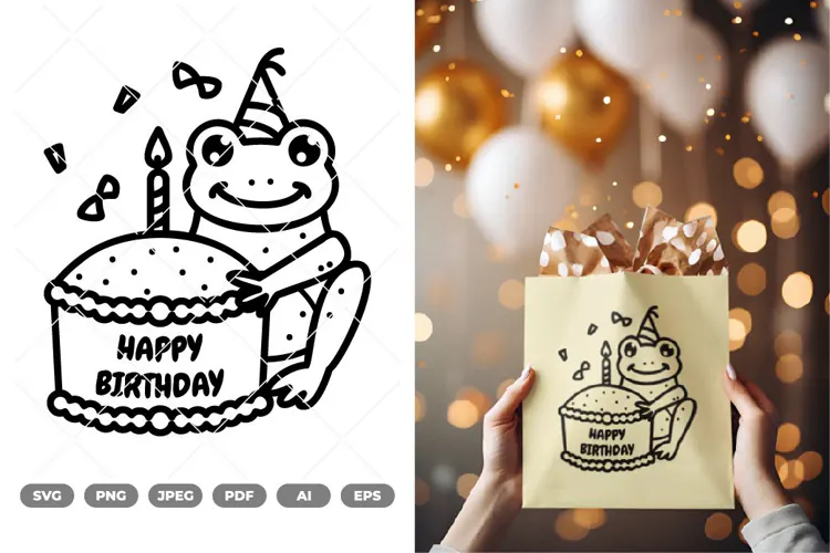 Birthday Frog SVG & Clipart