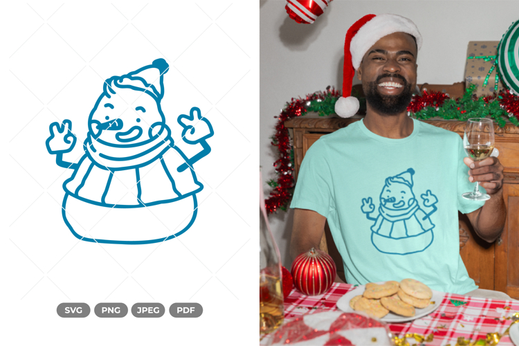 Cute Snowmen Doodle SVG and Clipart