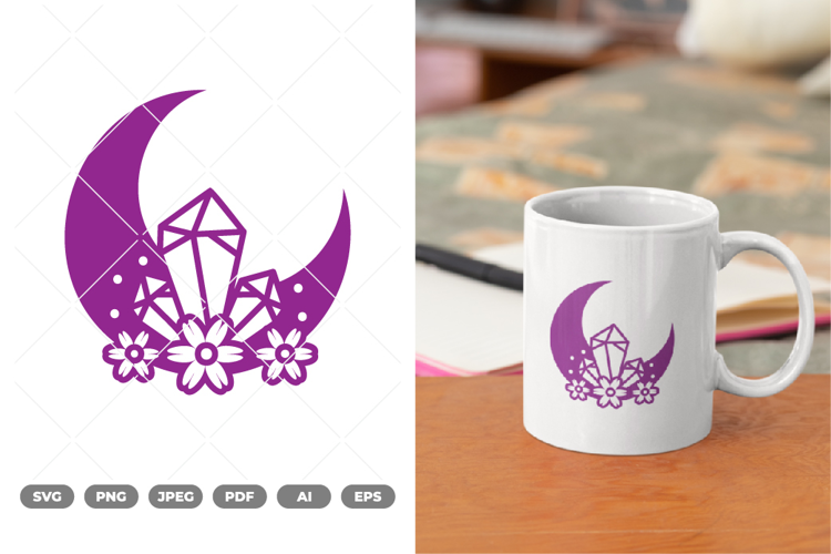 Crystal Moon SVG & Clipart