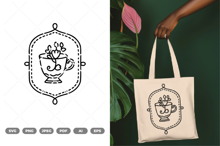 Vintage Tea Illustration SVG & Clipart