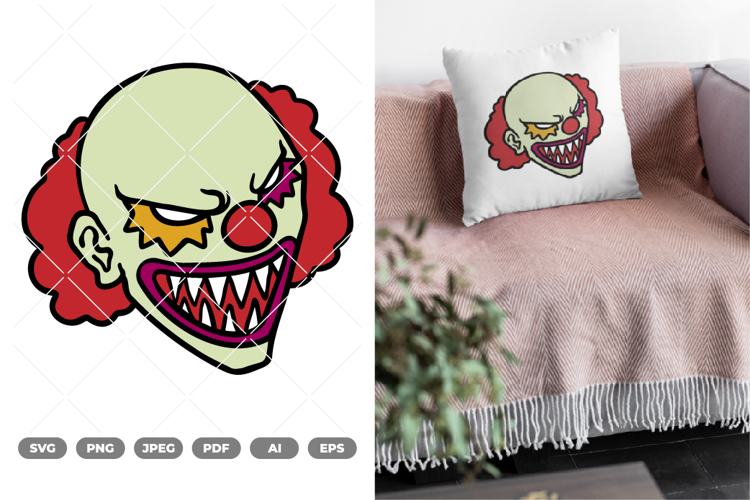 Scary Clown Colored SVG & Clipart