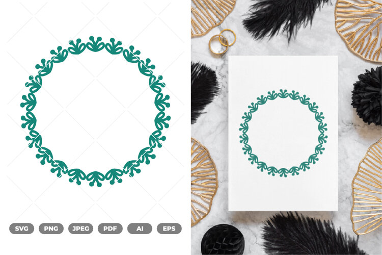 Floral Wreath SVG & Clipart example image 1