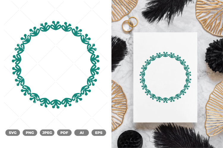 Floral Wreath SVG & Clipart